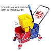 50L Double Tank Mop Wringer Cart Janitor Cleaner Housekeeping Cleaning Cart