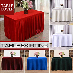 L120xW60xH74cm Black Color Table Skirting Cloth Table Cover Alas Meja