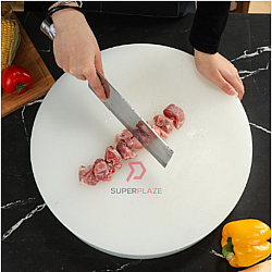 50x10cm White Polypropylene PP Round Chopping Board Papan Pemotong Plastic