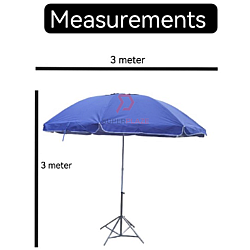Red Color 3 Meter 10ft Round Umbrella With Stand Payung Niaga Payung Bazar Canopy Tent Parasol