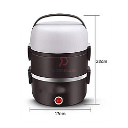 3 Layers Brown Electric Portable Lunch Box Mini Cooker Steamer Multifunctional Cooker