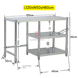 L120xW50xH80cm Stainless Steel Kitchen Rack Stove Cooking Rack Oven Water Filter Storage Rack