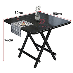 Black Wood Foldable Dining Table Kitchen Study Picnic Table Meja Makan Meja Lipat