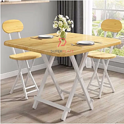 Light Wood Foldable Dining Table Kitchen Study Picnic Table Meja Makan Meja Lipat