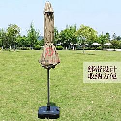 Black With Base 2.7Meter Patio Garden Umbrella Outdoor Market Table Round Umbrella For Garden Pool Market