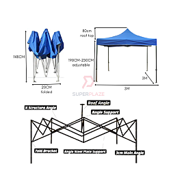 Black Color 10x10 Feet Premium Quality Foldable Canopy Tent Gazebo Folding Portable Tent