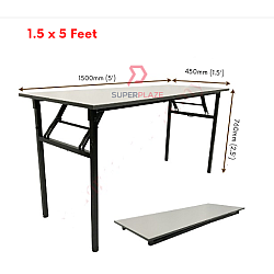3V 1.5x5 Feet Heavy Duty Laminated Wood Top Banquet Table Folding Function Table
