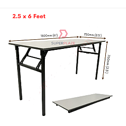 3V 2.5x6 Feet Heavy Duty Laminated Wood Top Banquet Table Folding Function Table