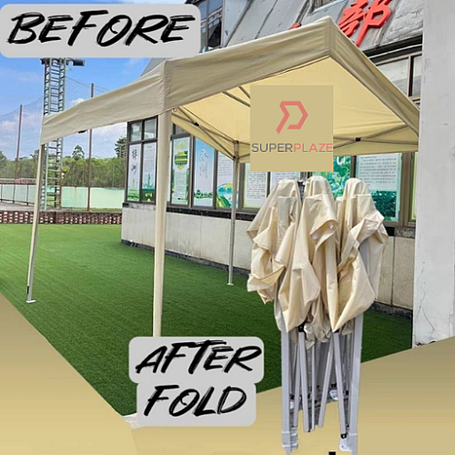 Beige White 1.8x2 Meter Folding Tent Canopy Khemah Lipat Bazaar Canopi Umbrella