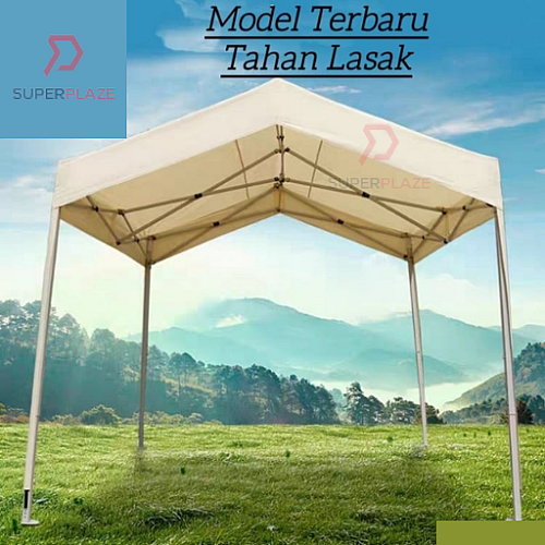 Beige White 1.8x2 Meter Folding Tent Canopy Khemah Lipat Bazaar Canopi Umbrella