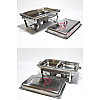 Double Tray Stainless Steel Chafing Dish Food Warmer Serving Tray Buffet Set