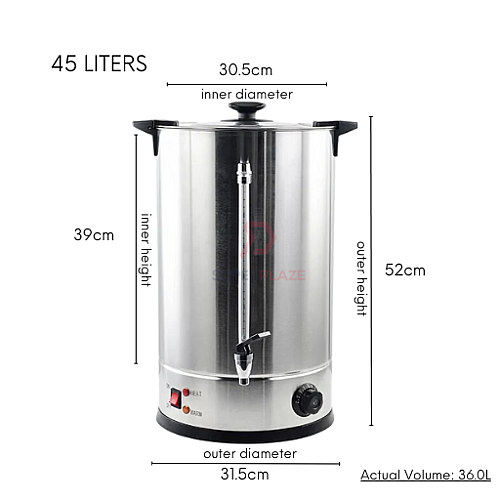 45 Liters Commercial Electric Water Boiler Automatic Temperature Control Beverage Dispenser