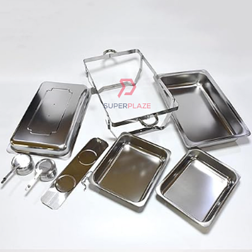 Double Tray Stainless Steel Chafing Dish Food Warmer Serving Tray Buffet Set