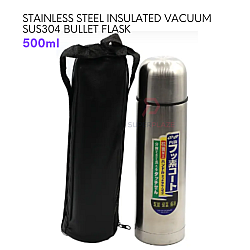 500ml Stainless Steel Insulated Vacuum Bullet Flask Travel Hot Cool Mobile Double Wall Flask Thermos