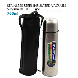 750ml Stainless Steel Insulated Vacuum Bullet Flask Travel Hot Cool Mobile Double Wall Flask Thermos