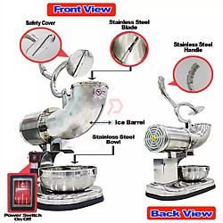Commercial Stainless Steel Electric Dual Blade Ice Crusher Shaver Machine Cendol ABC Snow Flake
