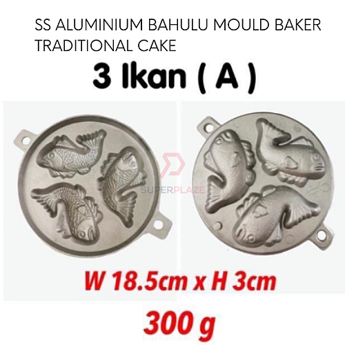 3 Ikan A SS Aluminium Bahulu Mould Baker Traditional Cake Mold