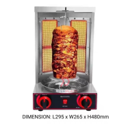 Gas Stainless Steel Kebab Machine 2 Burners Commercial Shawarma Kebab Machine