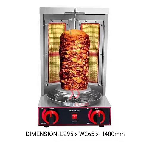 Gas Stainless Steel Kebab Machine 2 Burners Commercial Shawarma Kebab Machine
