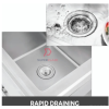 Right Bowl L110xW60xH80cm Stainless Steel Single Bowl Sink With Drainboard