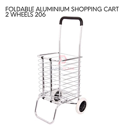 2 Wheels 206 Foldable Aluminium Shopping Cart Carbon Steel Market Trolley Travel Cart