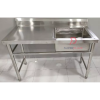 Right Bowl L110xW60xH80cm Stainless Steel Single Bowl Sink With Drainboard