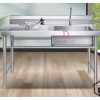 Right Bowl L110xW60xH80cm Stainless Steel Single Bowl Sink With Drainboard