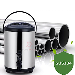 8 Liters 304 Stainless Steel Insulated Bucket Hot Cold Drink Jar Milk Tea Beverage Storage Dispenser