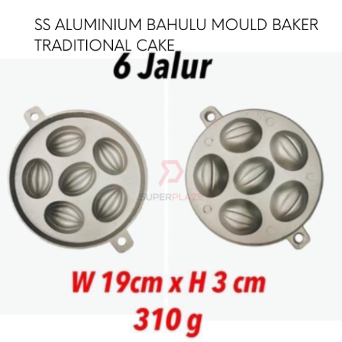 6 Jalur SS Aluminium Bahulu Mould Baker Traditional Cake Mold