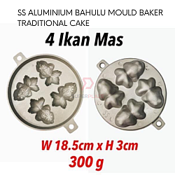 4 Ikan Mas SS Aluminium Bahulu Mould Baker Traditional Cake Mold