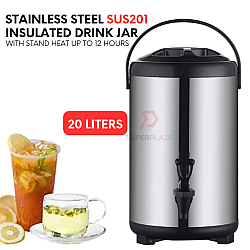 20 Liters 201 Stainless Steel Insulated Bucket Hot Cold Drink Jar Milk Tea Beverage Storage Dispenser