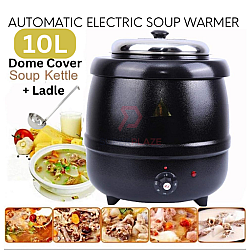 10 Liters Plus Ladle Automatic Commercial Electric Dome Soup Kettle Warmer Heating Soup Serving Pot