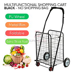 Black Color No Shopping Bag Multifunctional Epoxy Metal Market Shopping Cart Trolley