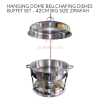 42cm Zirafah Golden Dome Bell Chafing Dishes Buffet Chafer Hanging Dome Serving Set