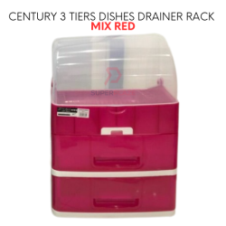 Mix Red Color 3 Tiers Century Dishes Drainer Cabinet Kitchen Storage Rack
