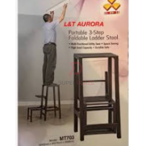 3 Tier 3V Mitta High Foldable Step Ladder Stool Metal Folding Chair