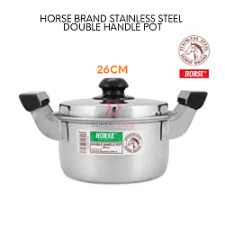 26cm Multipurpose Horse Brand Stainless Steel Double Handle Cooking Pot