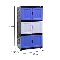 Light Brown Color 3 Tiers DIY Storage Cabinet Plastic Chest Drawer