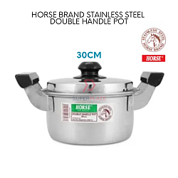 30cm Multipurpose Horse Brand Stainless Steel Double Handle Cooking Pot
