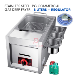 8 Liters Stove Plus Regulator LPG Commercial Gas Deep Fryer Western Fast Food Fryer Tempura Stove Cooker
