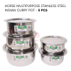 5 Pcs Horse Multipurpose Stainless Steel Indian Curry Pot