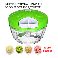 500ml 3 Blades Multifunction Manual Speedy Hand Pull Mini Chopper Cutter Food Processor