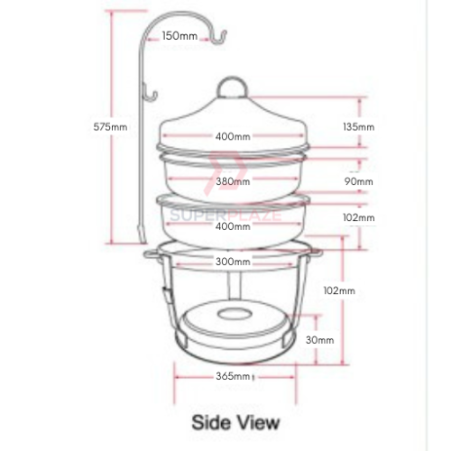 42cm Zirafah Golden Dome Bell Chafing Dishes Buffet Chafer Hanging Dome Serving Set