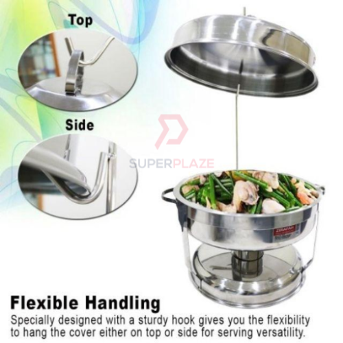 42cm Zirafah Golden Dome Bell Chafing Dishes Buffet Chafer Hanging Dome Serving Set