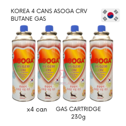 Asoga Korea 4 Cans Liquefied Butane Gas Cartridge Bottle Torch Tin Gas Steamboat Gas Refill