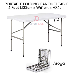 2x4 Feet Asoga Foldable Banquet Table Portable Briefcase Exhibition Folding Picnic Market Table