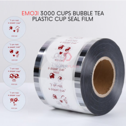 Emoji Design 3000 Cups Bubble Tea Cup Seal Film Plastic Cup Sealing Roll Manual Semi Automatic