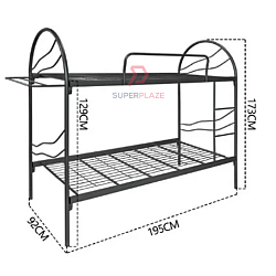 Full Silver With Towel Rack DD9011N New Sentosa Heavy Duty Double Decker Bed Frame