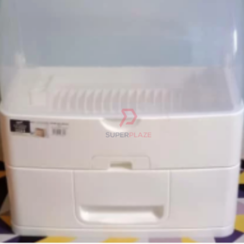 White 2 Tiers Century Dishes Drainer Cabinet Kitchen Storage Rack