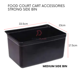 Medium Side Bin Food Court Cart Accessories Dustbin Storage Case